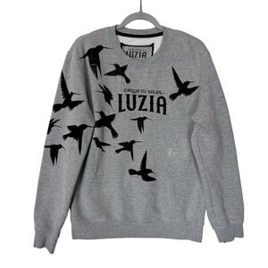 Cirque Du Soleil Luzia Sweatshirt Mens Small Gray Fleece Hummingbird Graphic